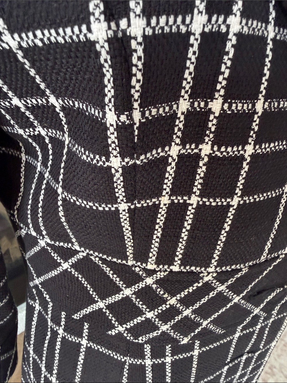 White House Black Market Black and White Windowpane Blazer - Picture 7 of 9